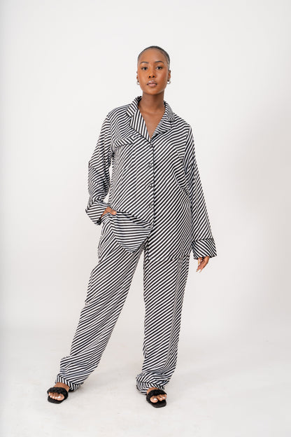 Classic Housewife Silk Satin Pajamas